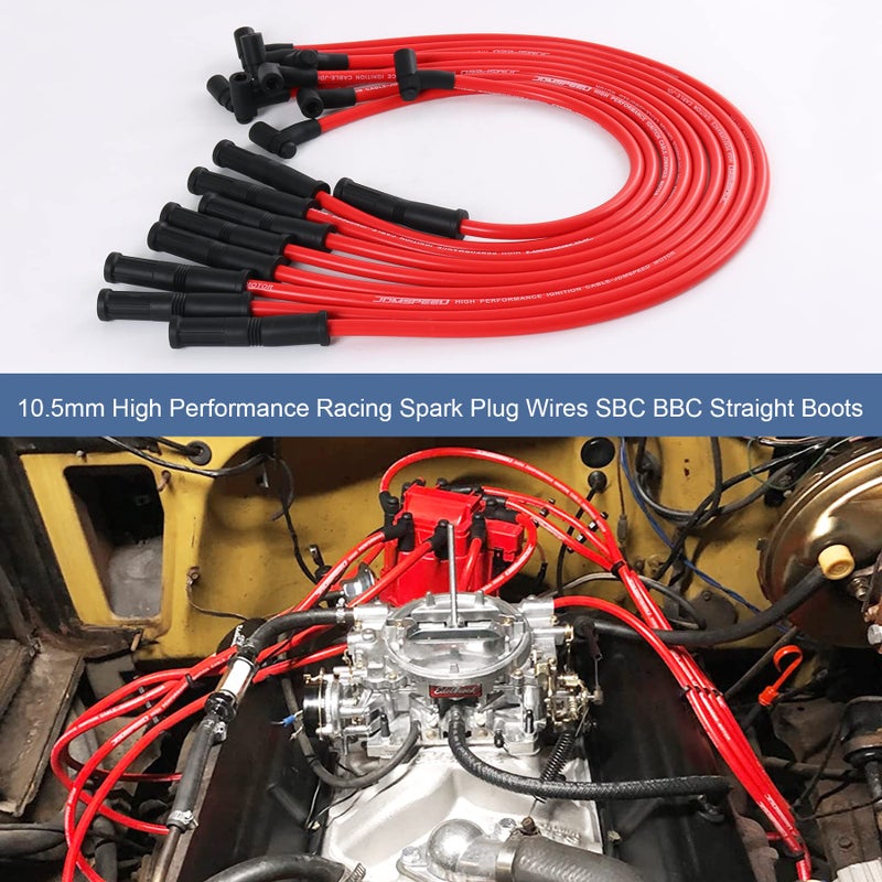 JDMSPEED New HEI Spark Plug Wires Set 90 to Straight Replacement for SBC BBC 350 383 400 454 V8 - Image 2